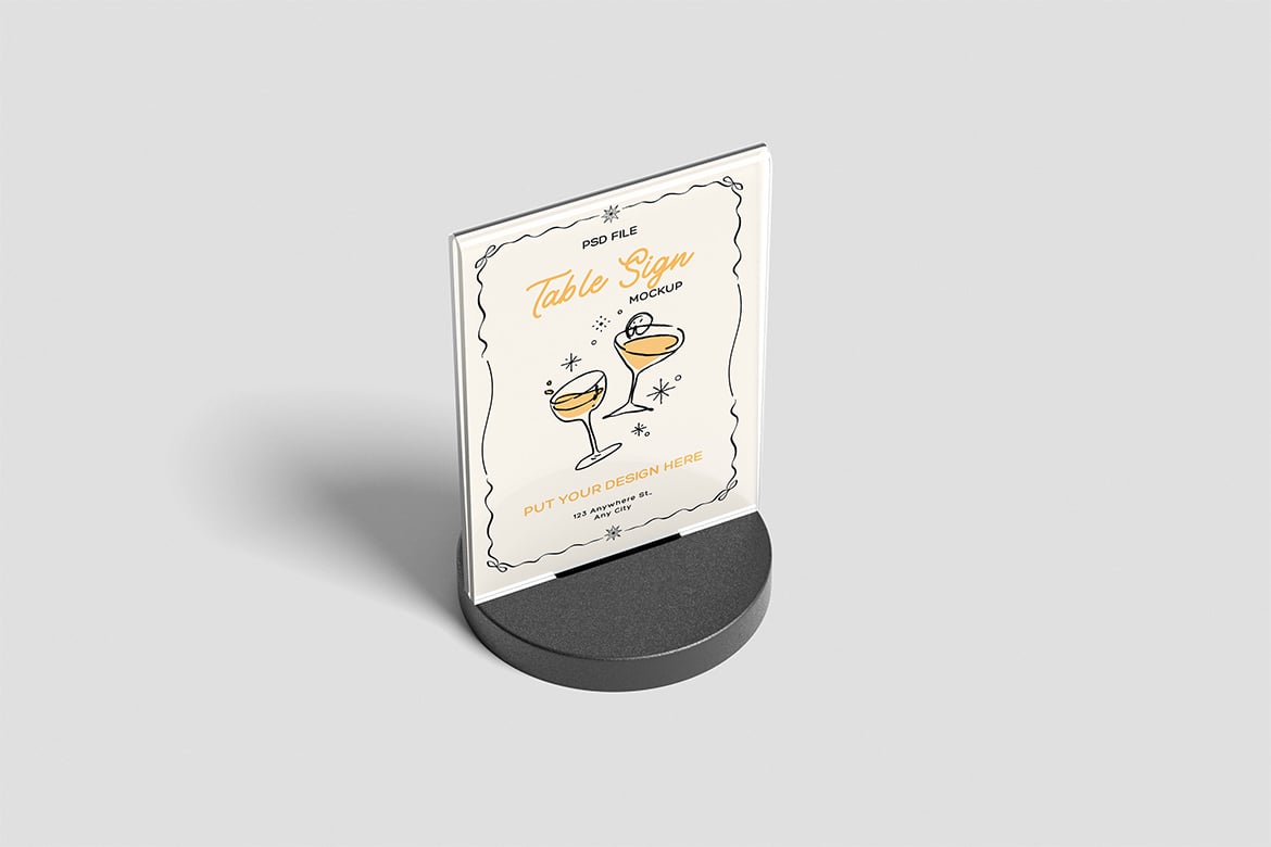 桌牌立式标牌展示样机 Table Sign Mockup