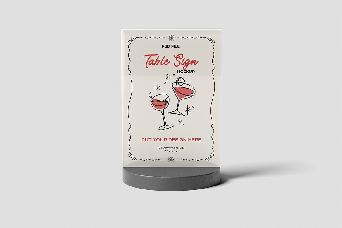 桌牌立式标牌展示样机 Table Sign Mockup