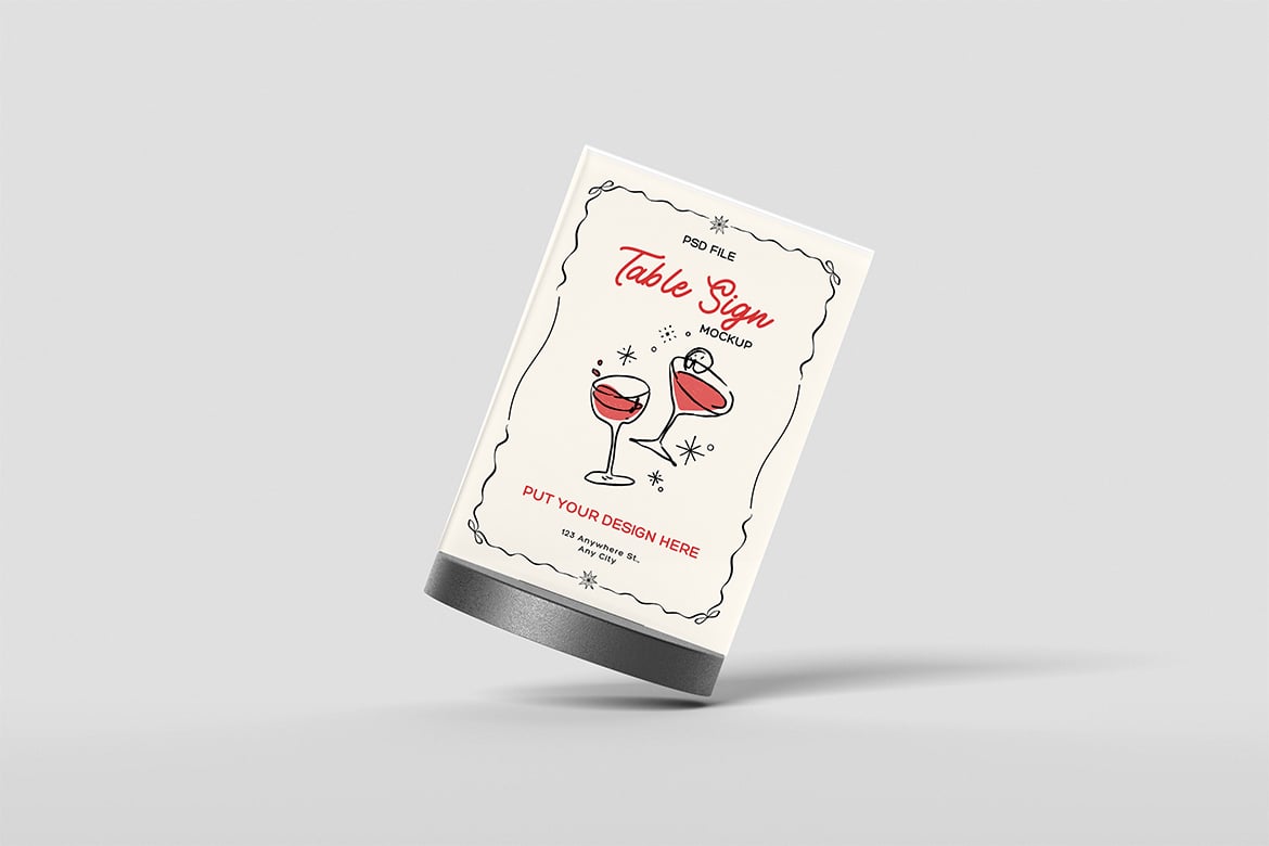 桌牌立式标牌展示样机 Table Sign Mockup
