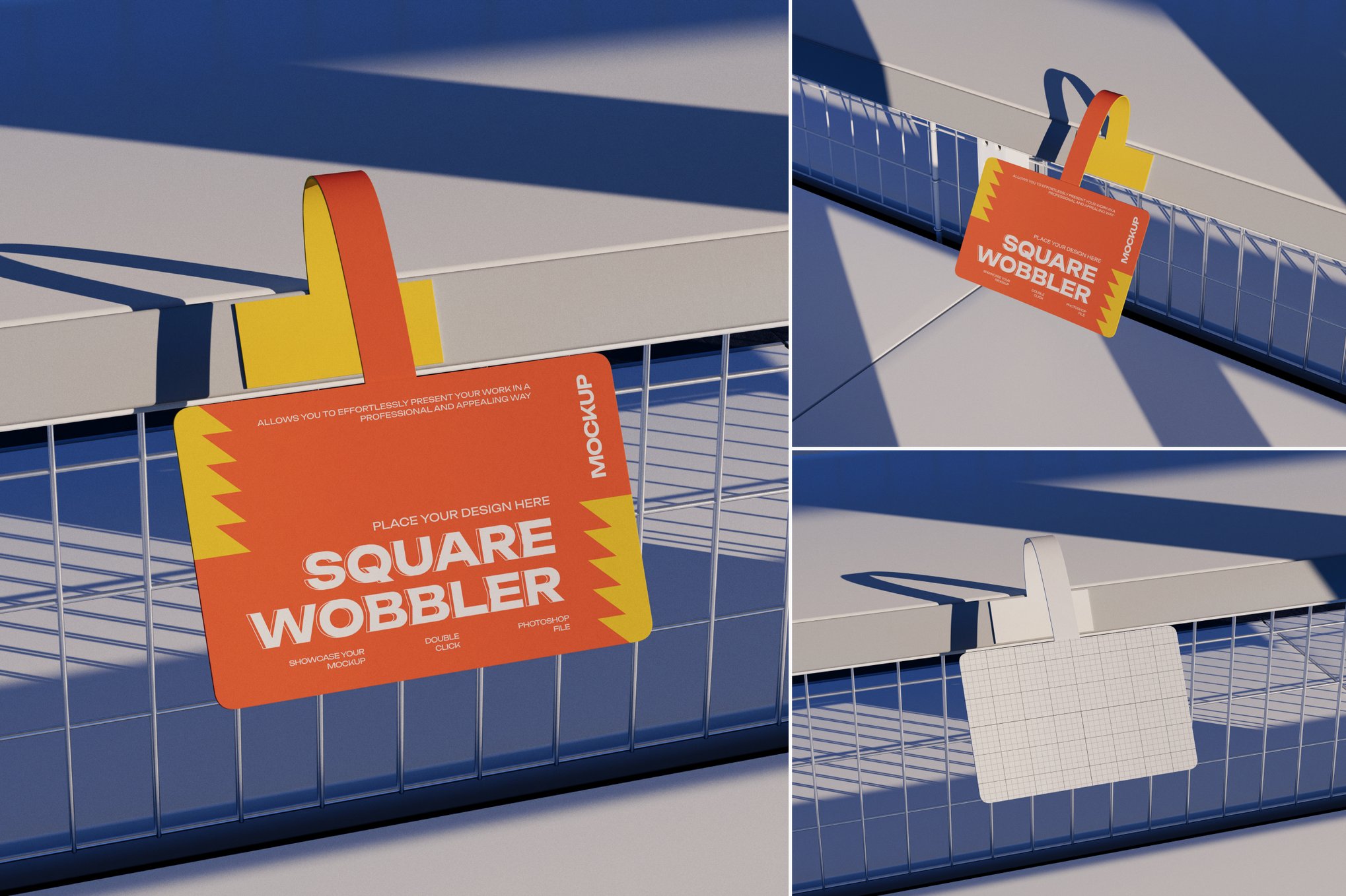 货架悬挂广告牌样机 Wobbler Mockup