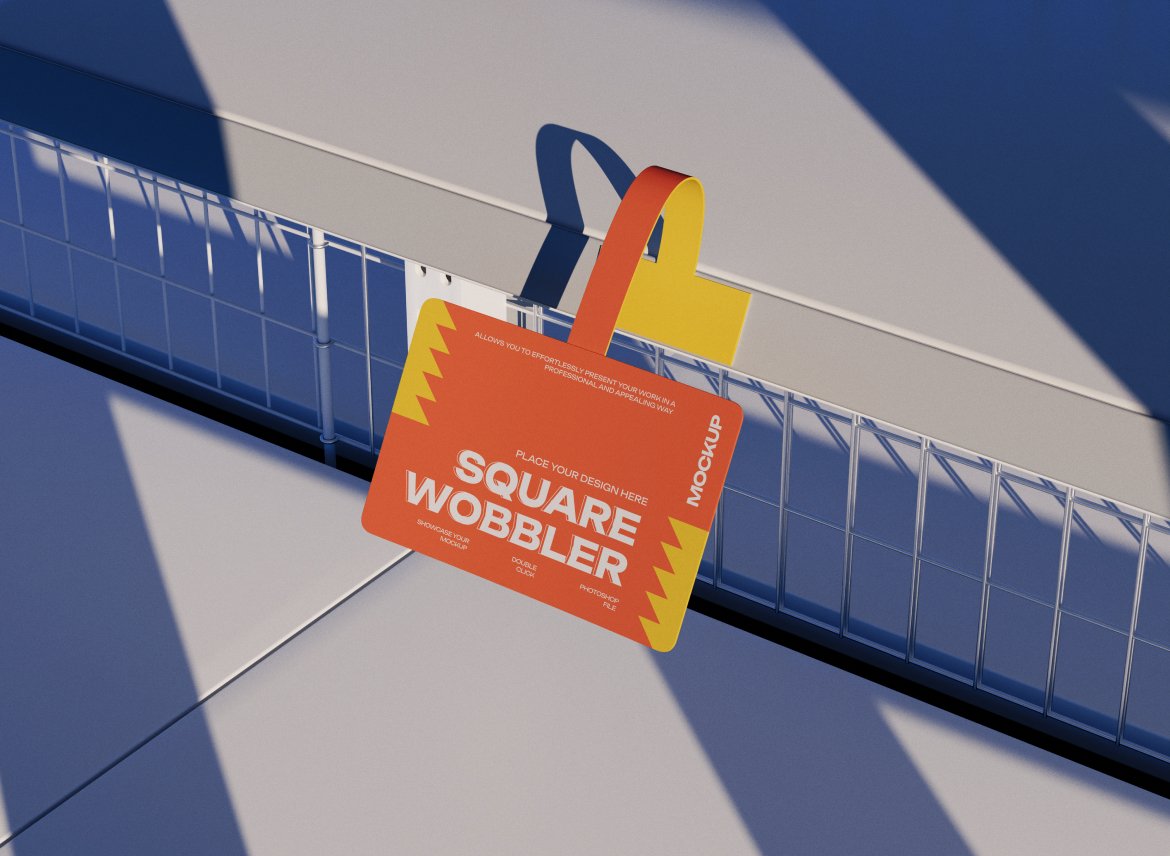 货架悬挂广告牌样机 Wobbler Mockup