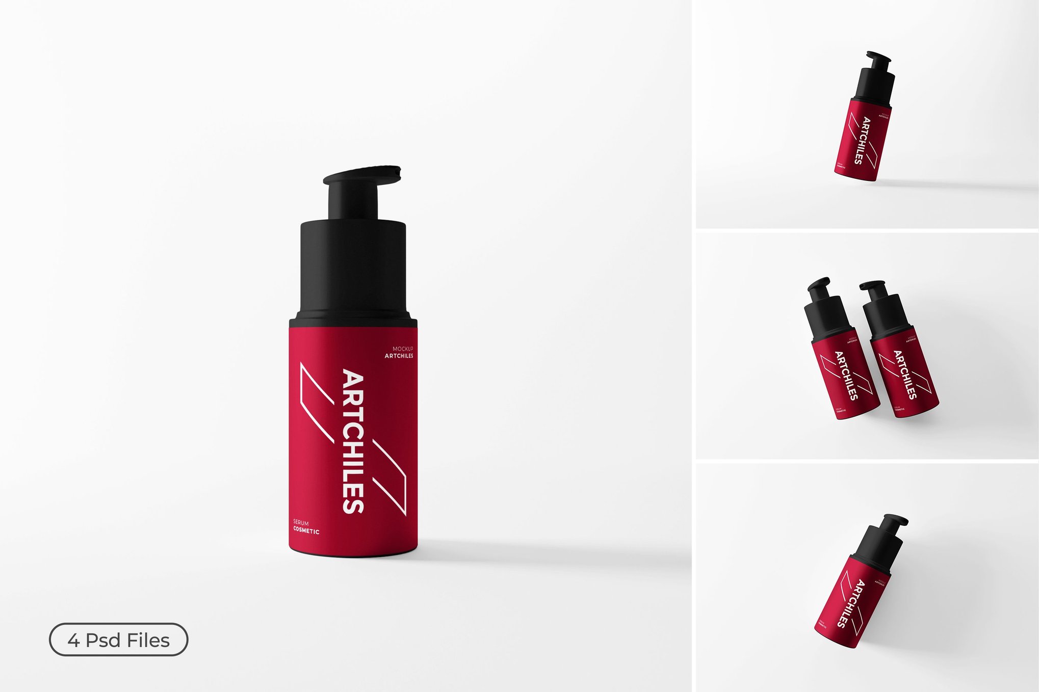 精华液瓶包装设计样机 Serum Bottle Mockup