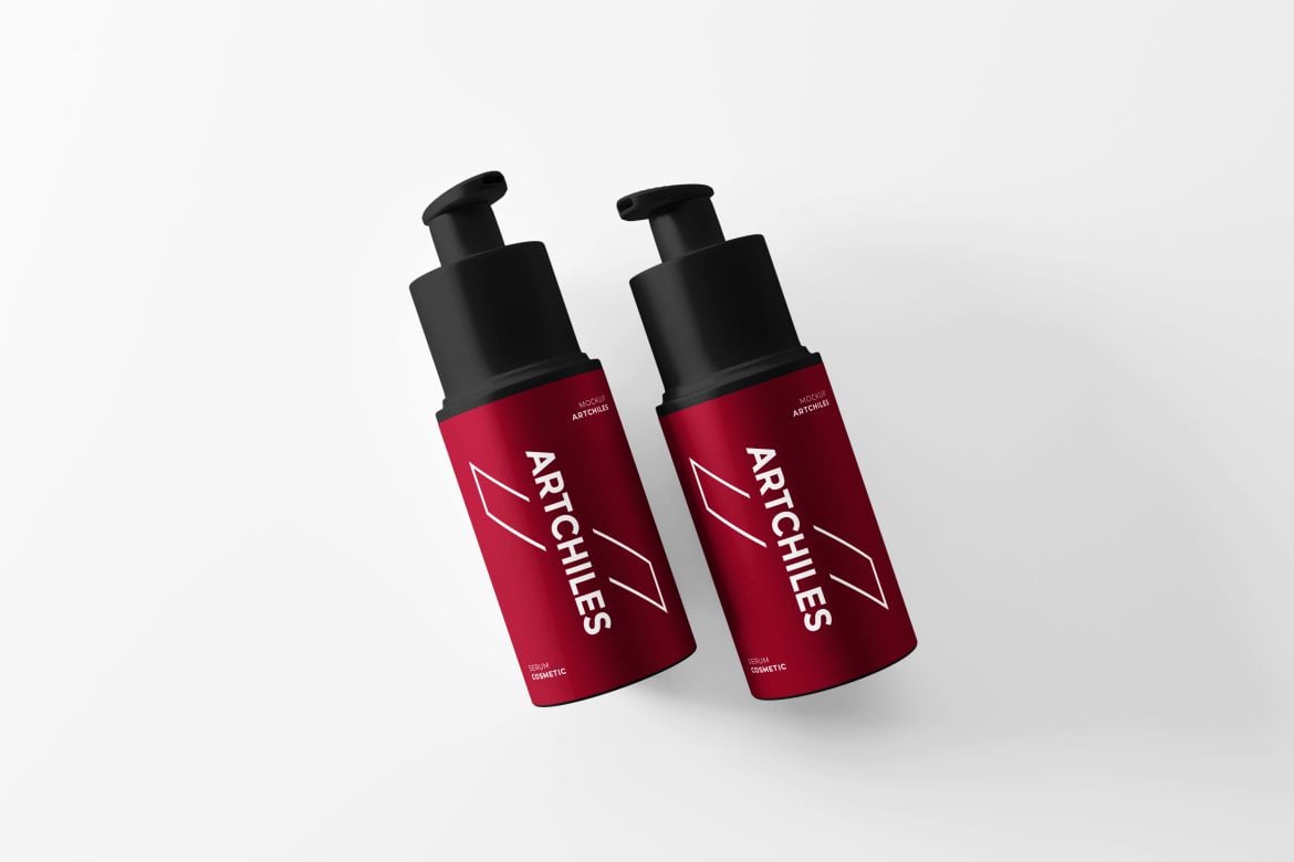 精华液瓶包装设计样机 Serum Bottle Mockup