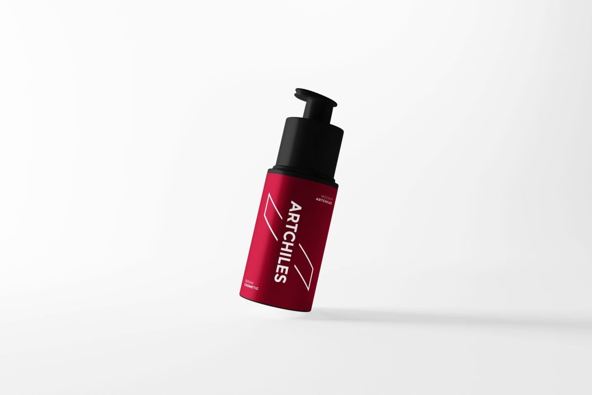 精华液瓶包装设计样机 Serum Bottle Mockup