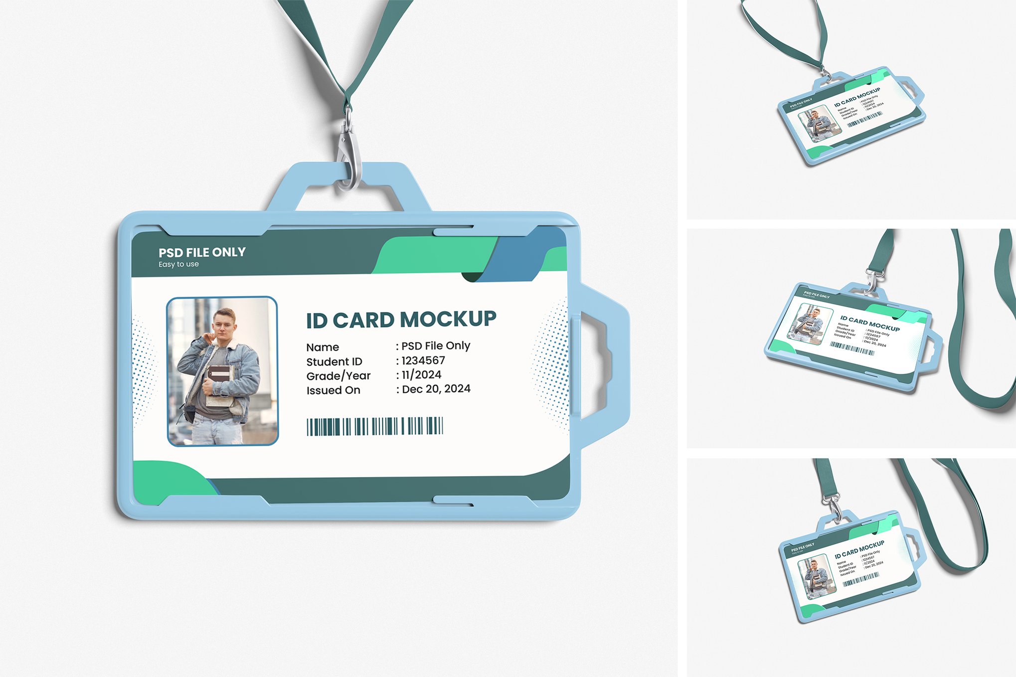 横版ID卡展示样机 Horizontal ID Card Mockup