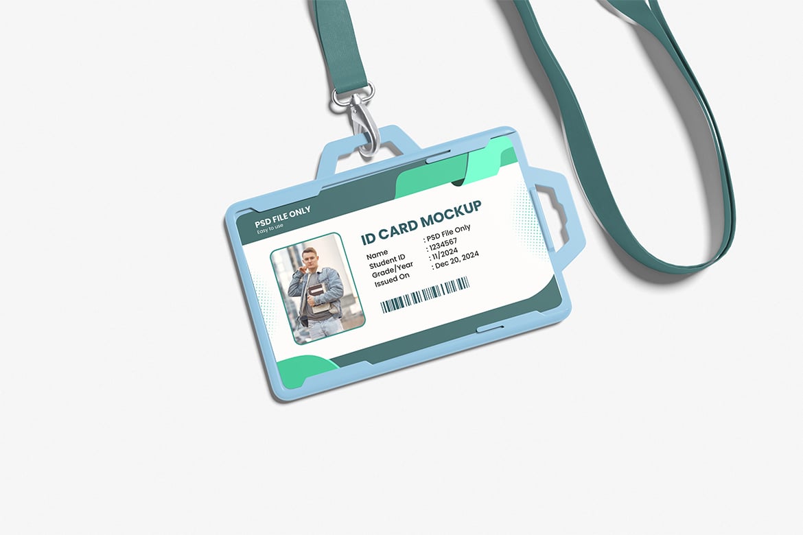 横版ID卡展示样机 Horizontal ID Card Mockup
