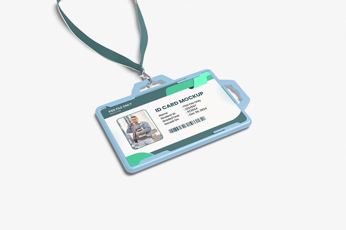 横版ID卡展示样机 Horizontal ID Card Mockup