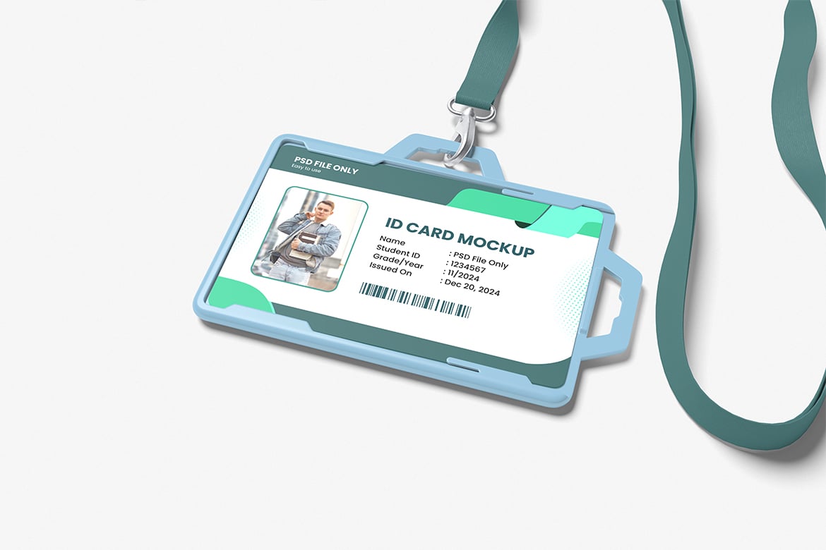 横版ID卡展示样机 Horizontal ID Card Mockup