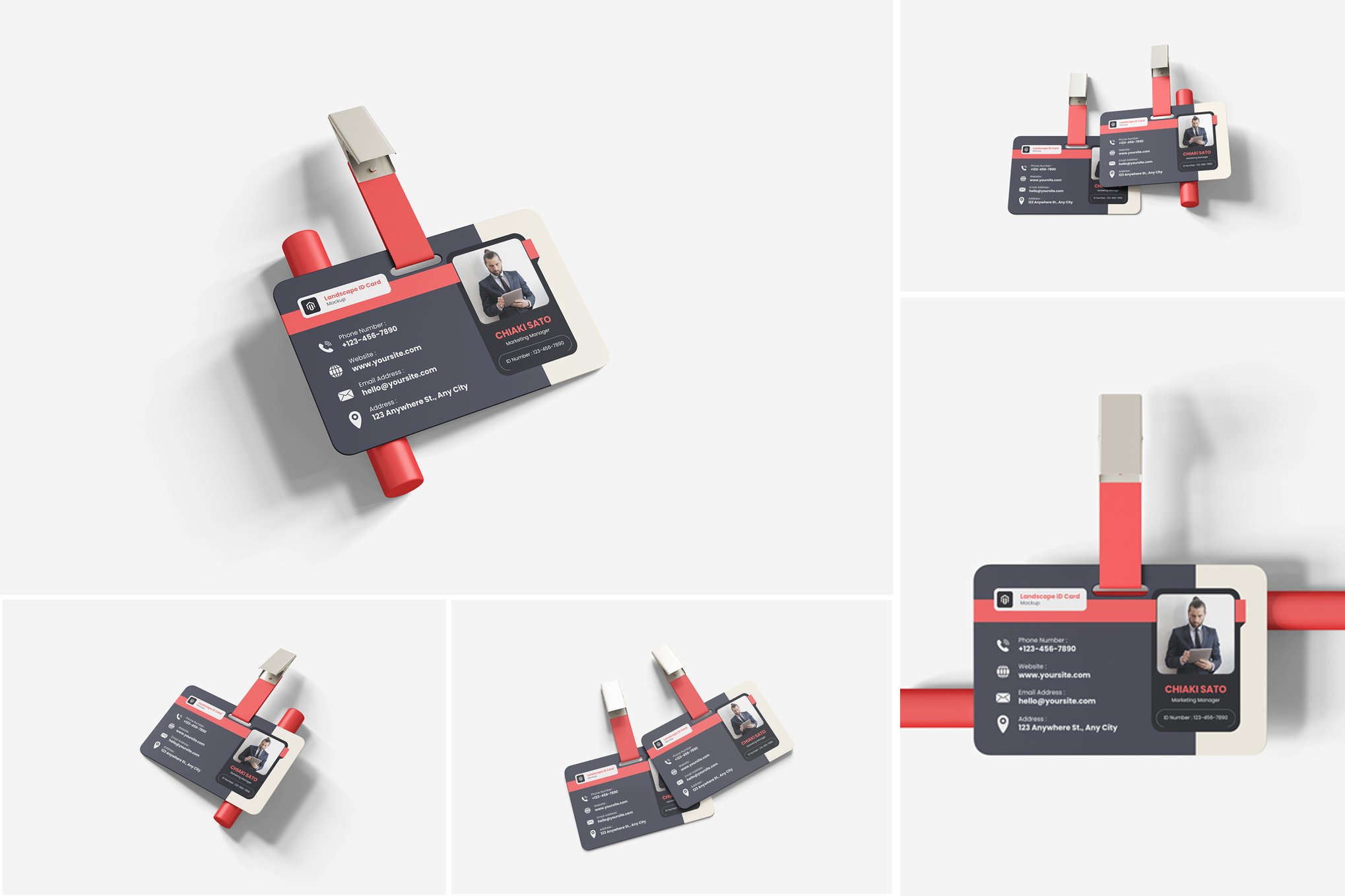 横版证件卡片样机 Landscape ID Card Mockup