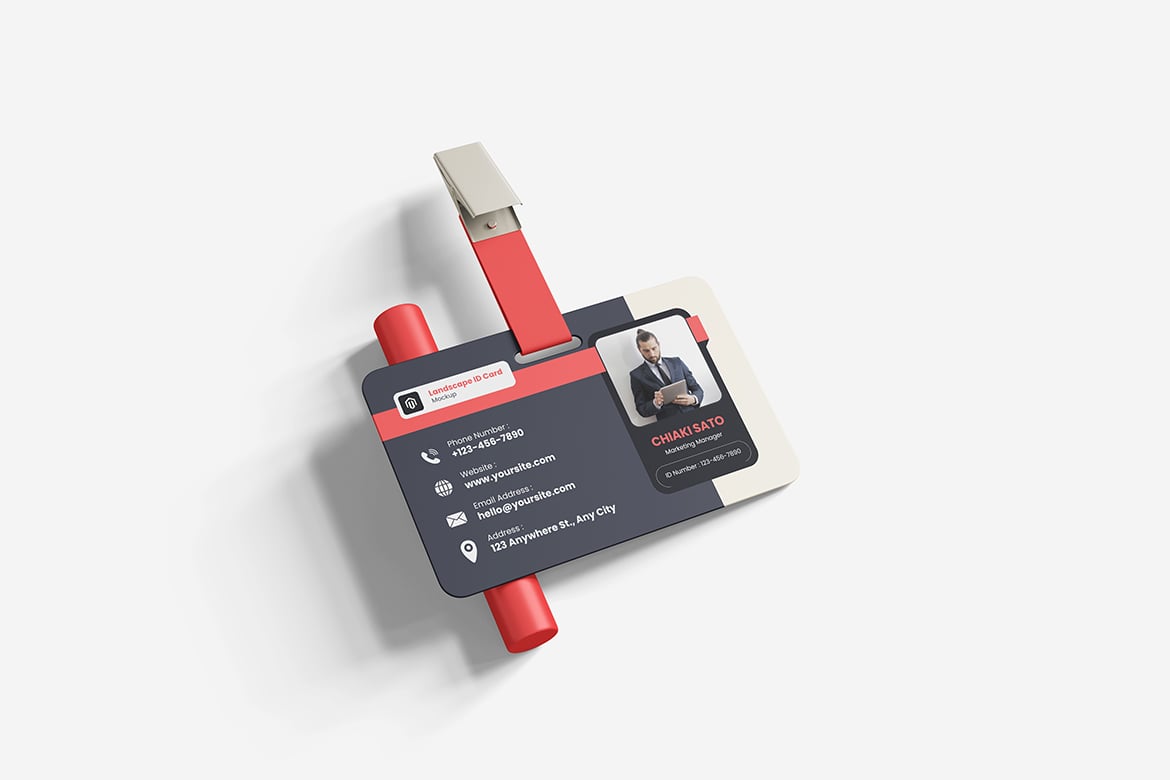 横版证件卡片样机 Landscape ID Card Mockup