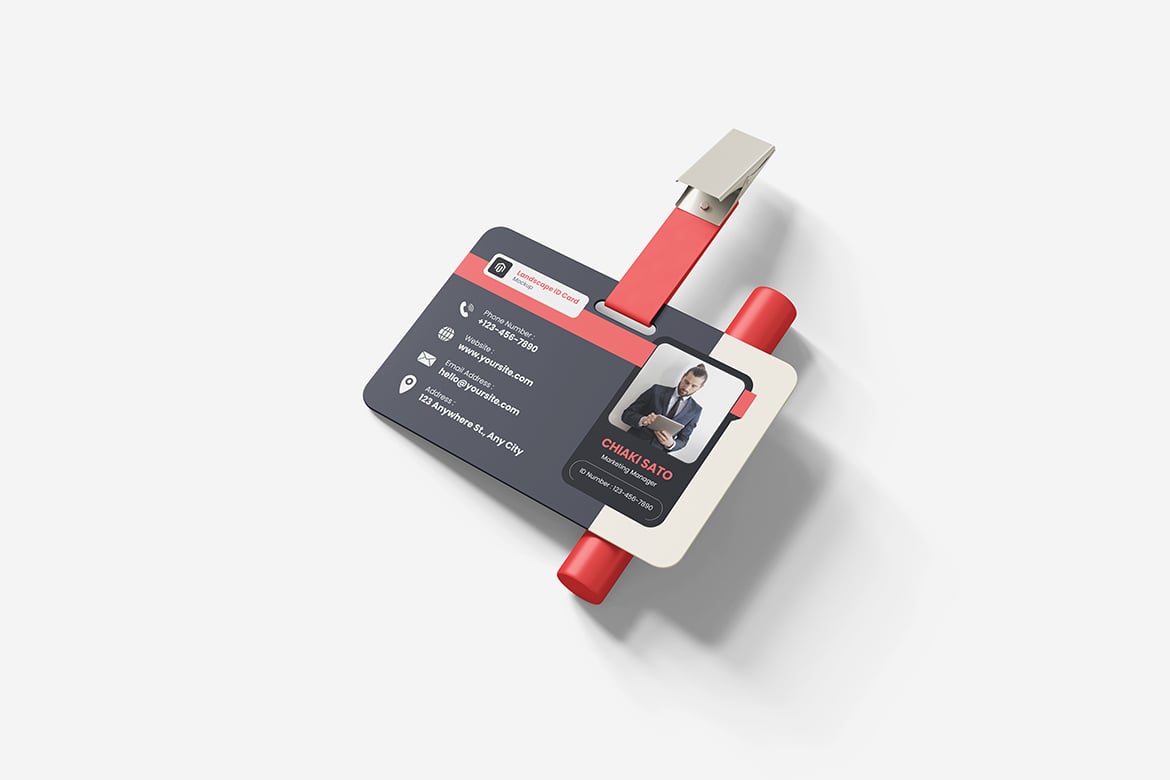 横版证件卡片样机 Landscape ID Card Mockup