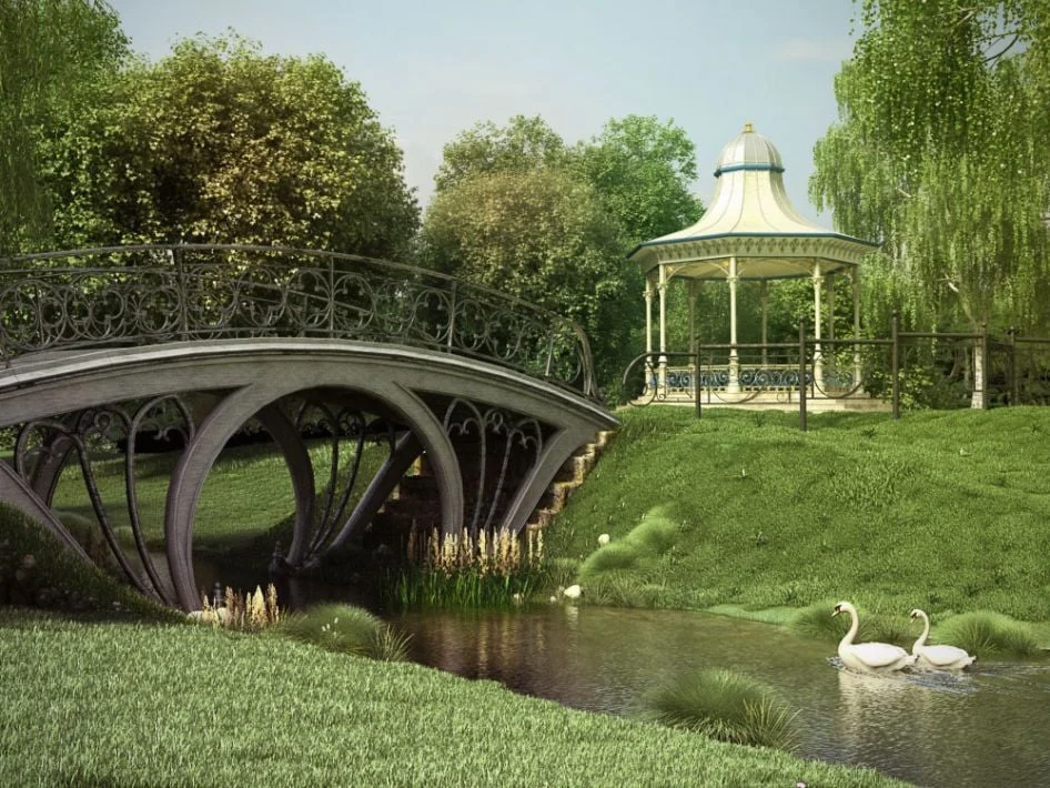 Evermotion – Archmodel.116 草坪与围栏 3D 模型