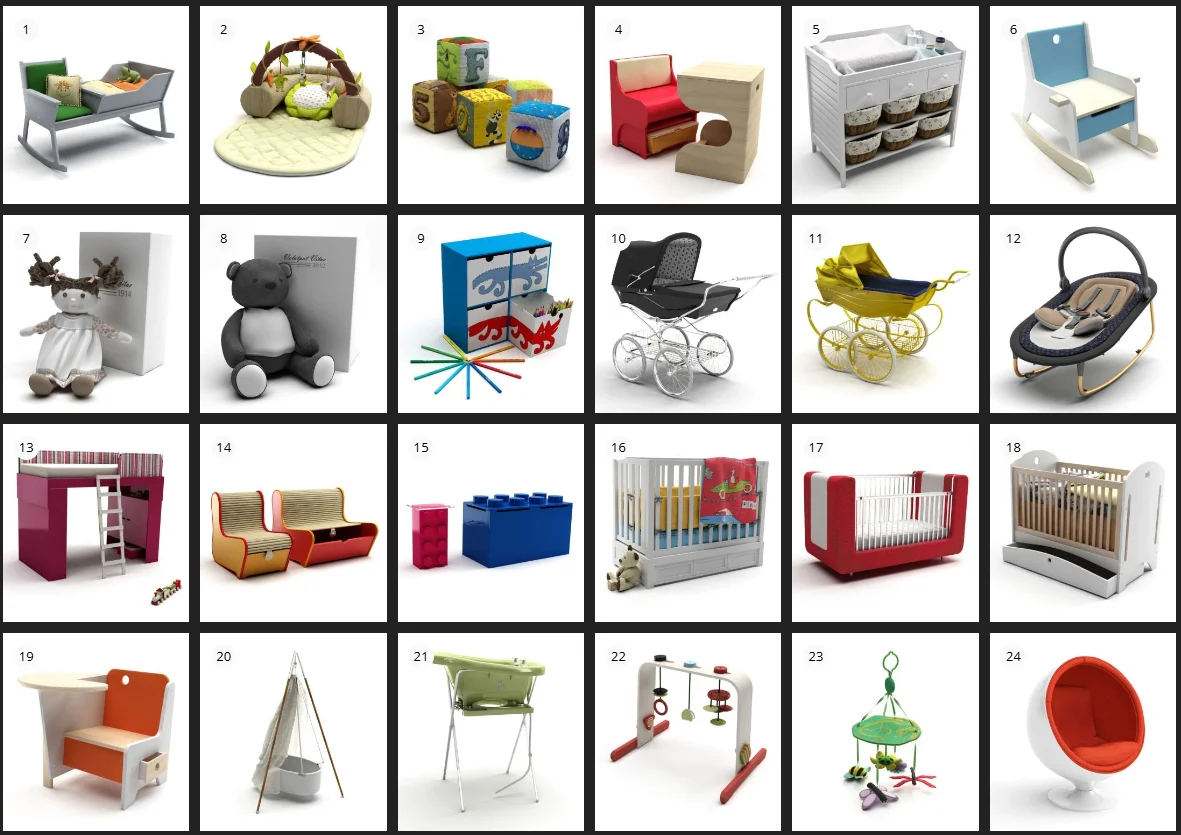 Evermotion – Archmodel.119 儿童玩具与装备 3D 模型