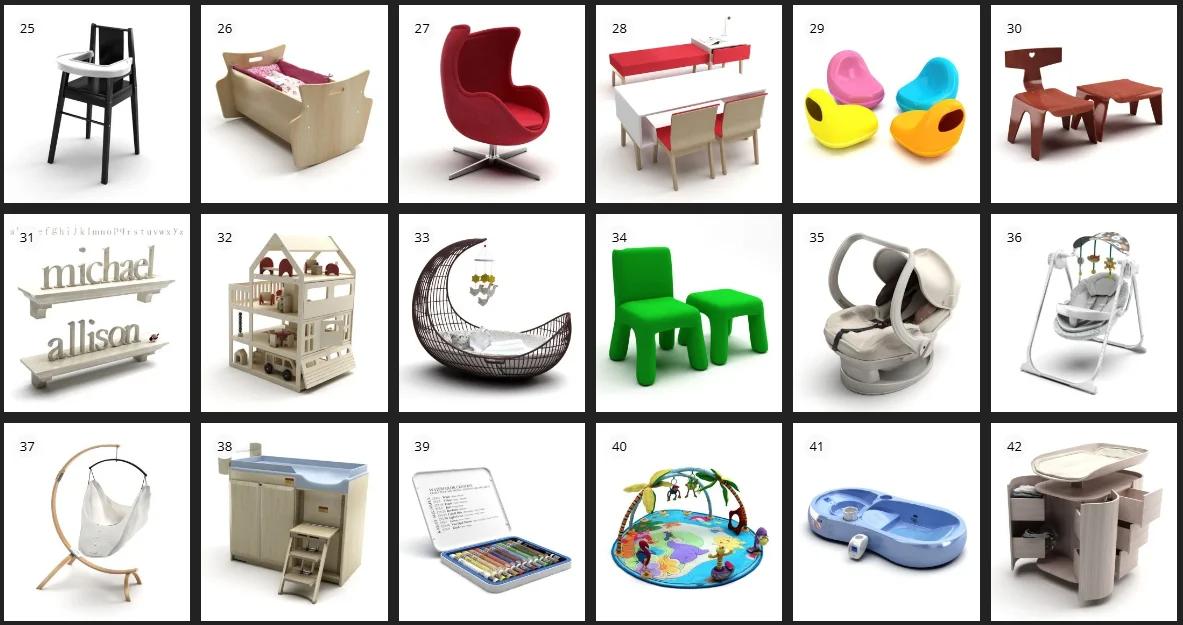 Evermotion – Archmodel.119 儿童玩具与装备 3D 模型