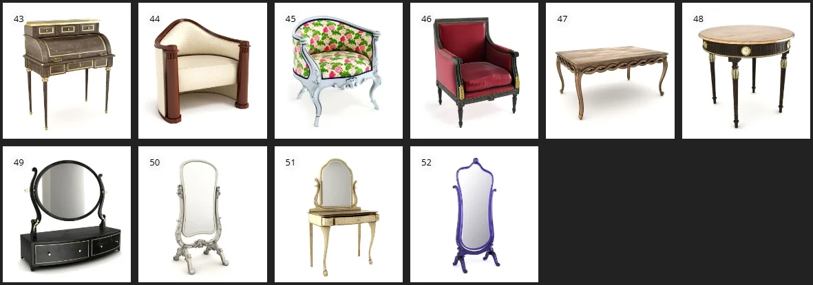 Evermotion – Archmodel.122 古董家具 3D 模型