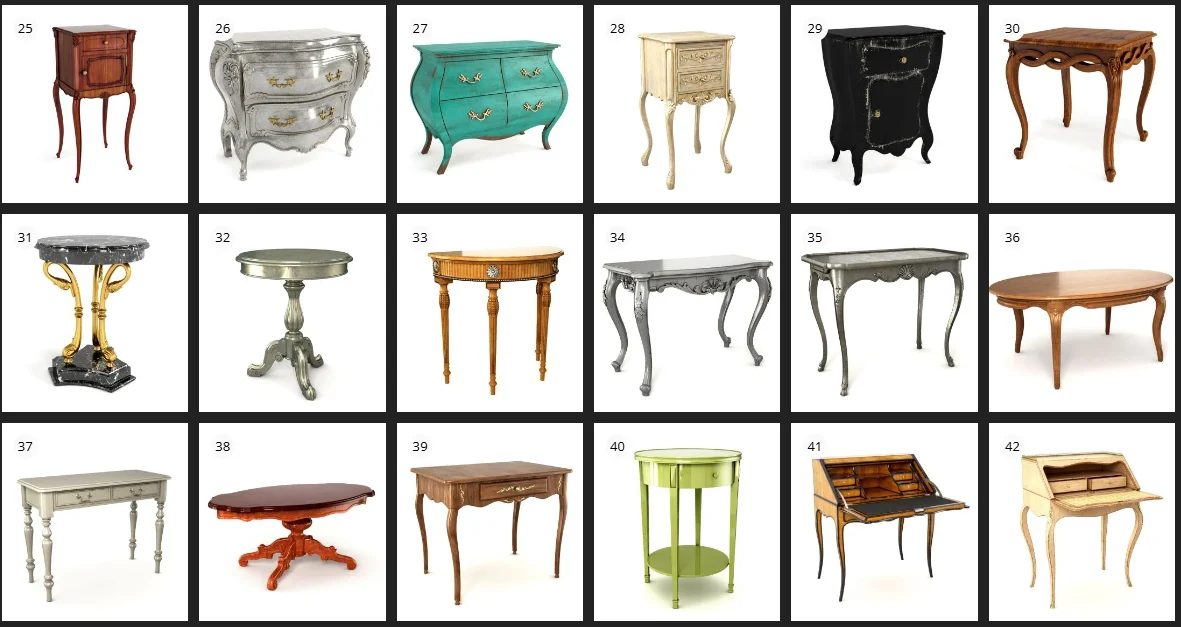 Evermotion – Archmodel.122 古董家具 3D 模型