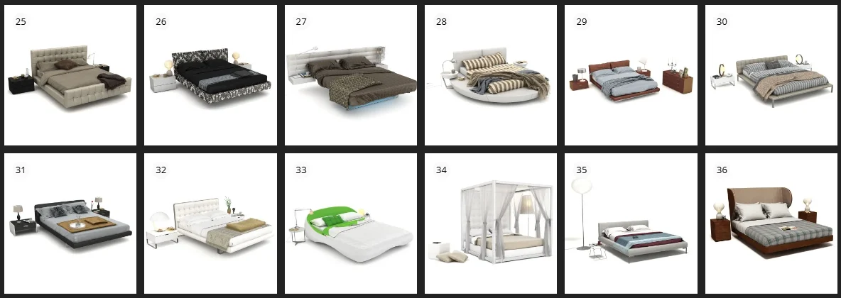 %title插图%num Evermotion – Archmodel.123 卧室套装 3D 模型