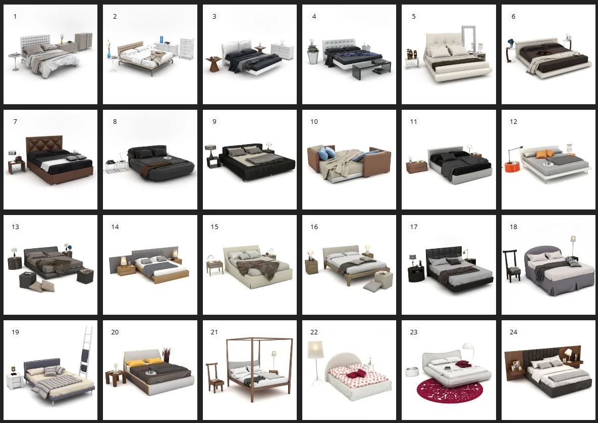 Evermotion – Archmodel.123 卧室套装 3D 模型