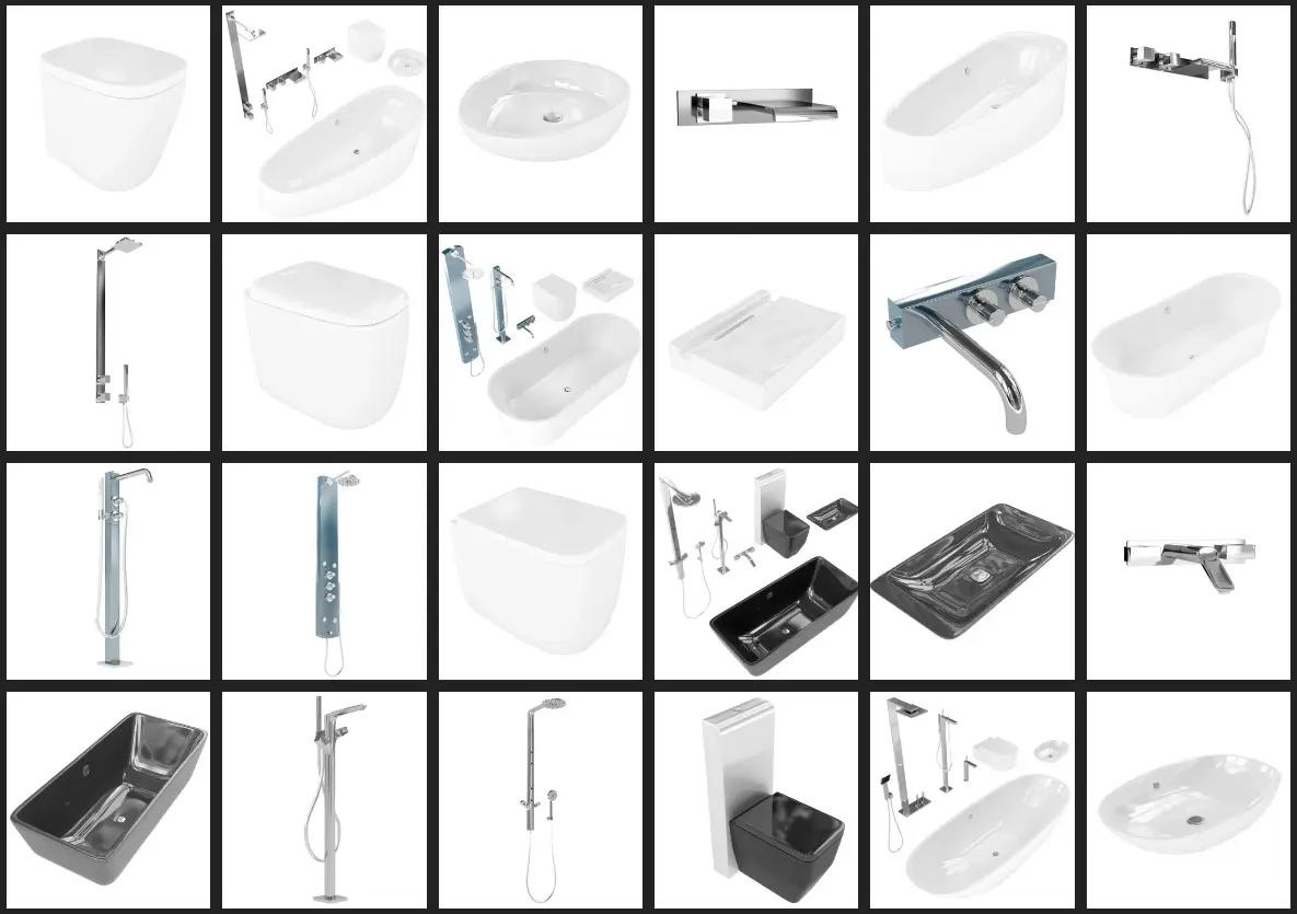 Evermotion – Archmodel.127 浴室设备 3D 模型