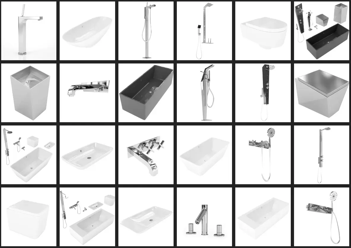 Evermotion – Archmodel.127 浴室设备 3D 模型