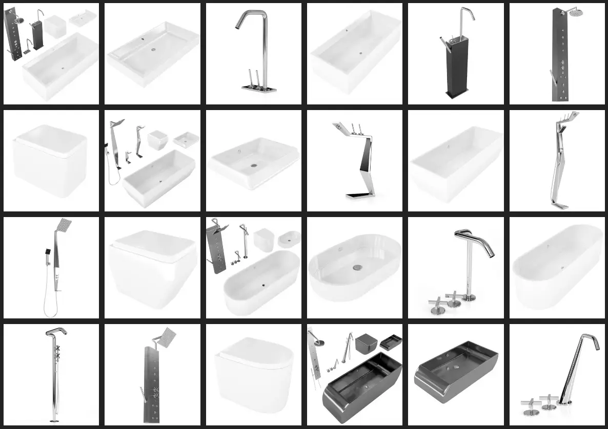 Evermotion – Archmodel.127 浴室设备 3D 模型