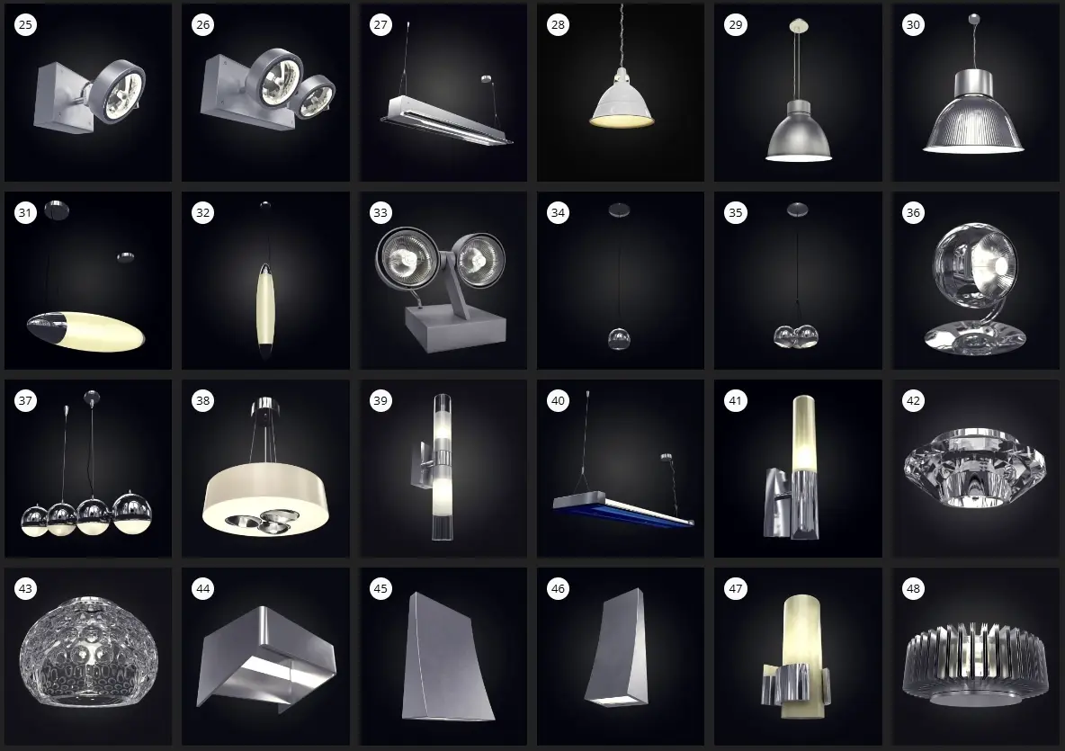 Evermotion – Archmodel.128 现代室内灯具 3D 模型