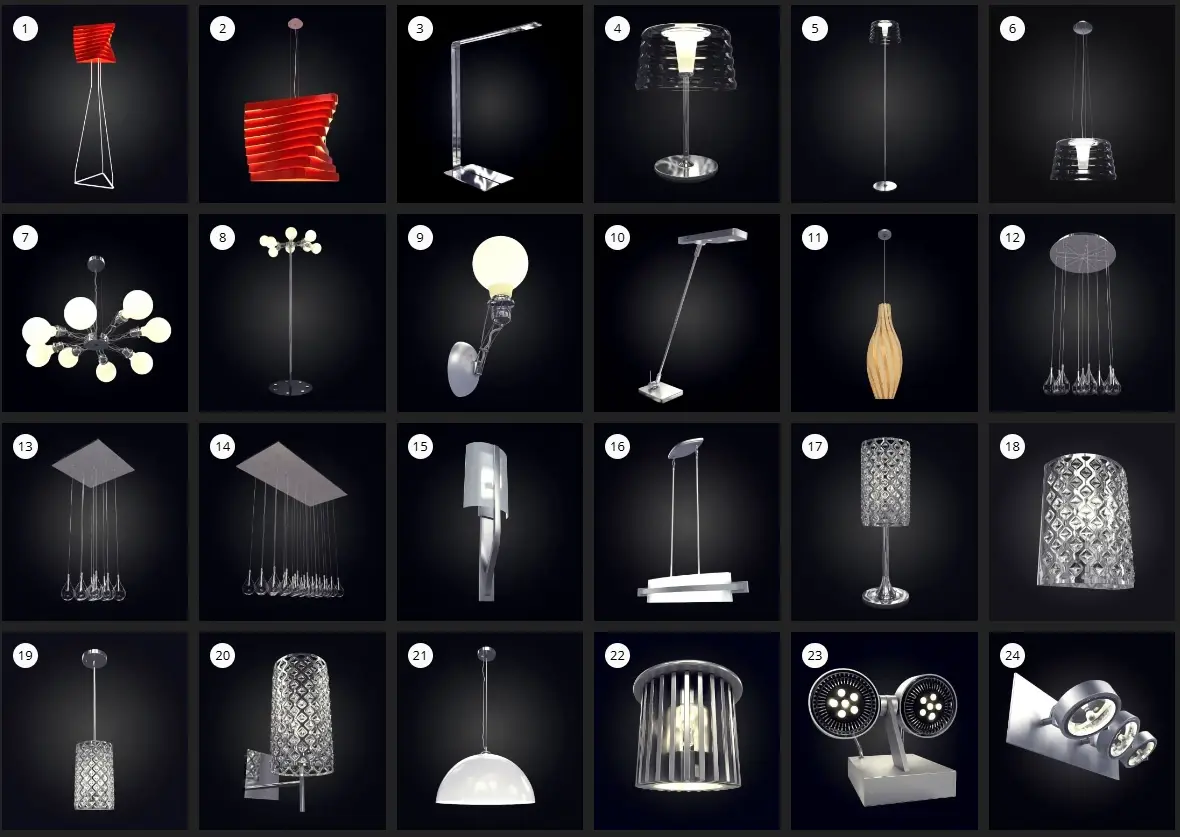 Evermotion – Archmodel.128 现代室内灯具 3D 模型