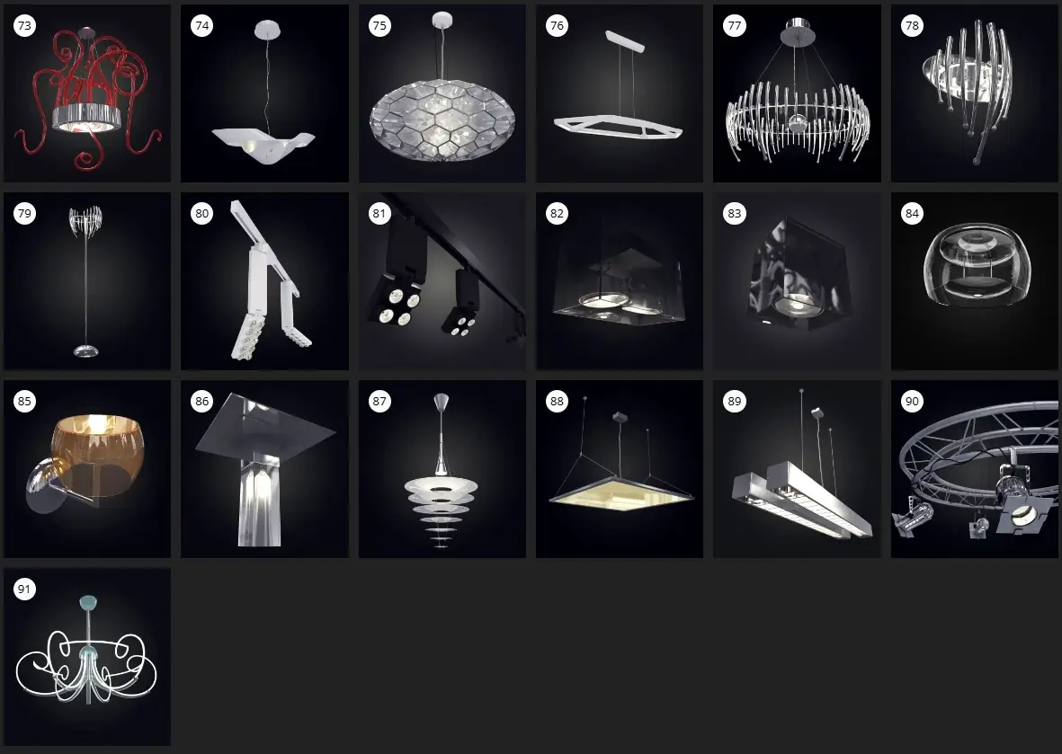 Evermotion – Archmodel.128 现代室内灯具 3D 模型