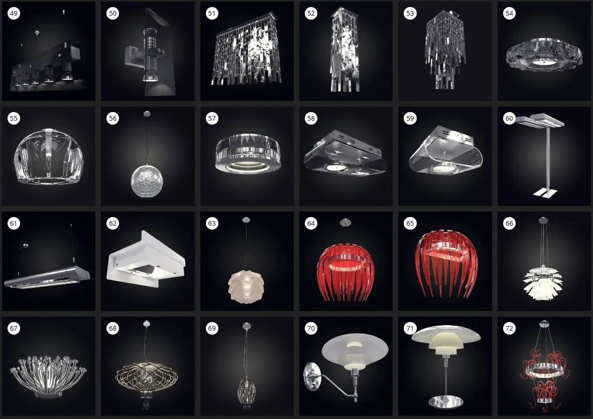 Evermotion – Archmodel.128 现代室内灯具 3D 模型