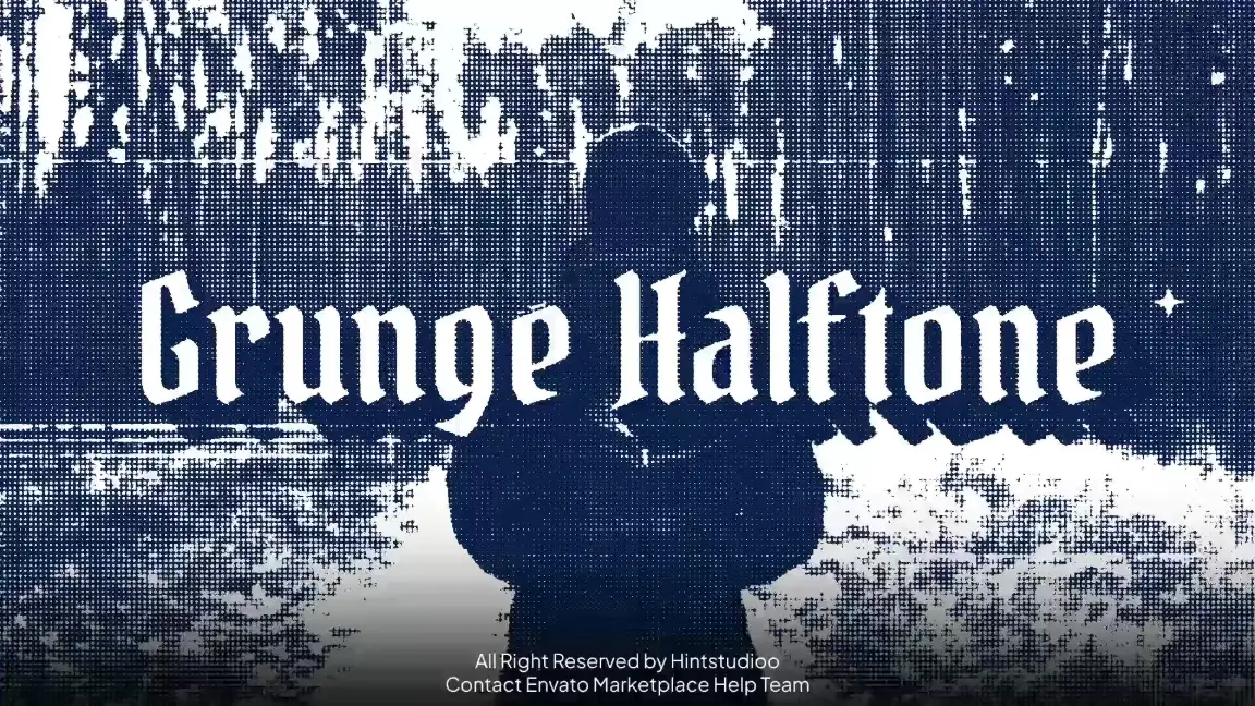 故障半调叠加动画特效AE模板 Grunge Halftone Overlay