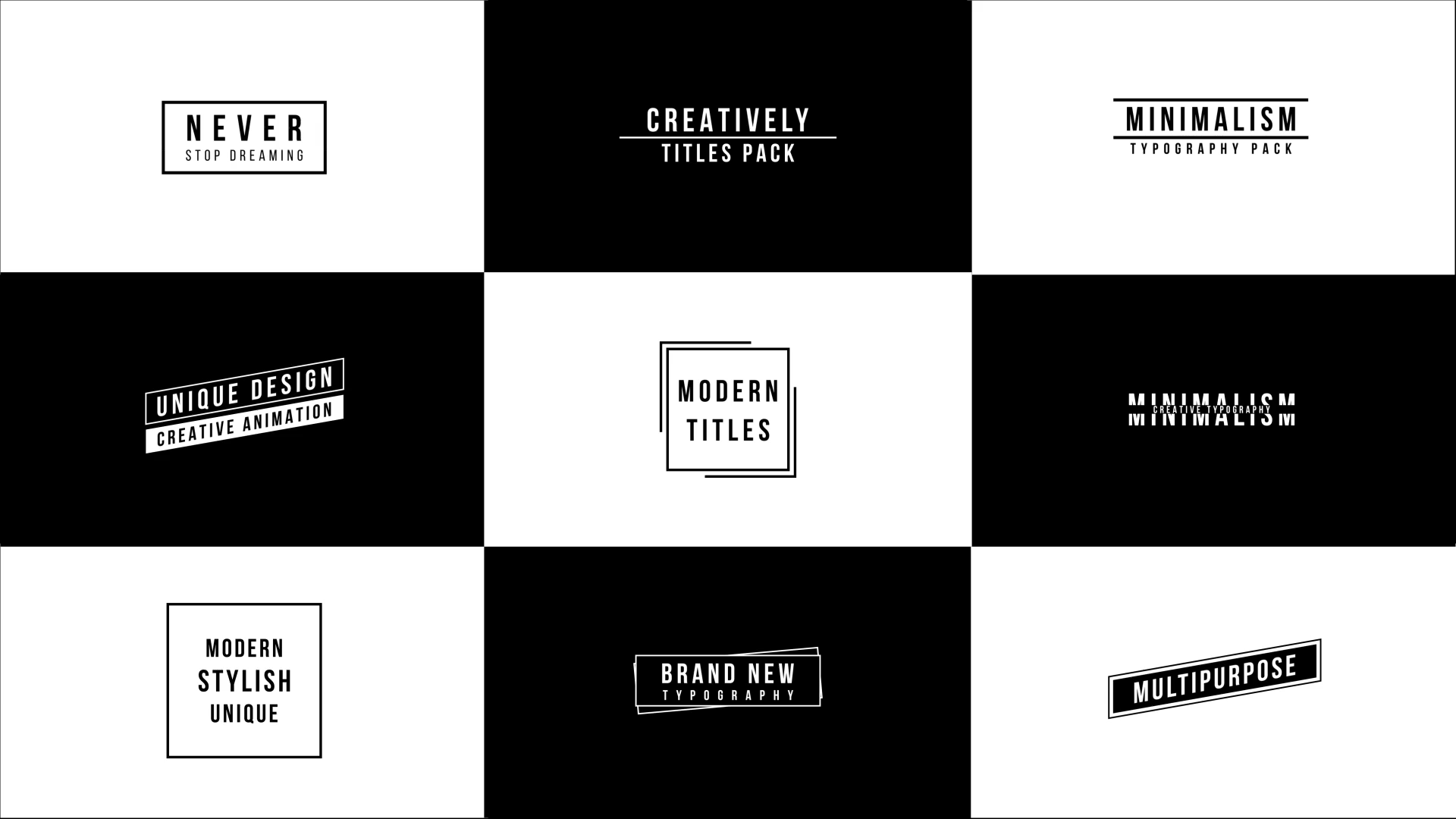 高对比度创意文字标题AE模板 Contrast Titles