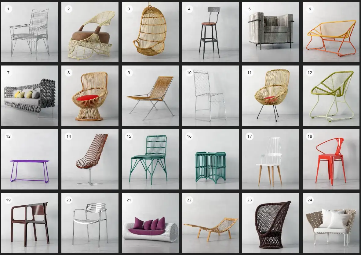 Evermotion – Archmodel.135 户外坐式家具 3D 模型