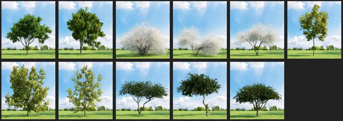 Evermotion – Archmodel.136 树木 3D 模型 Evermotion – Archmodel.136 树木 3D 模型