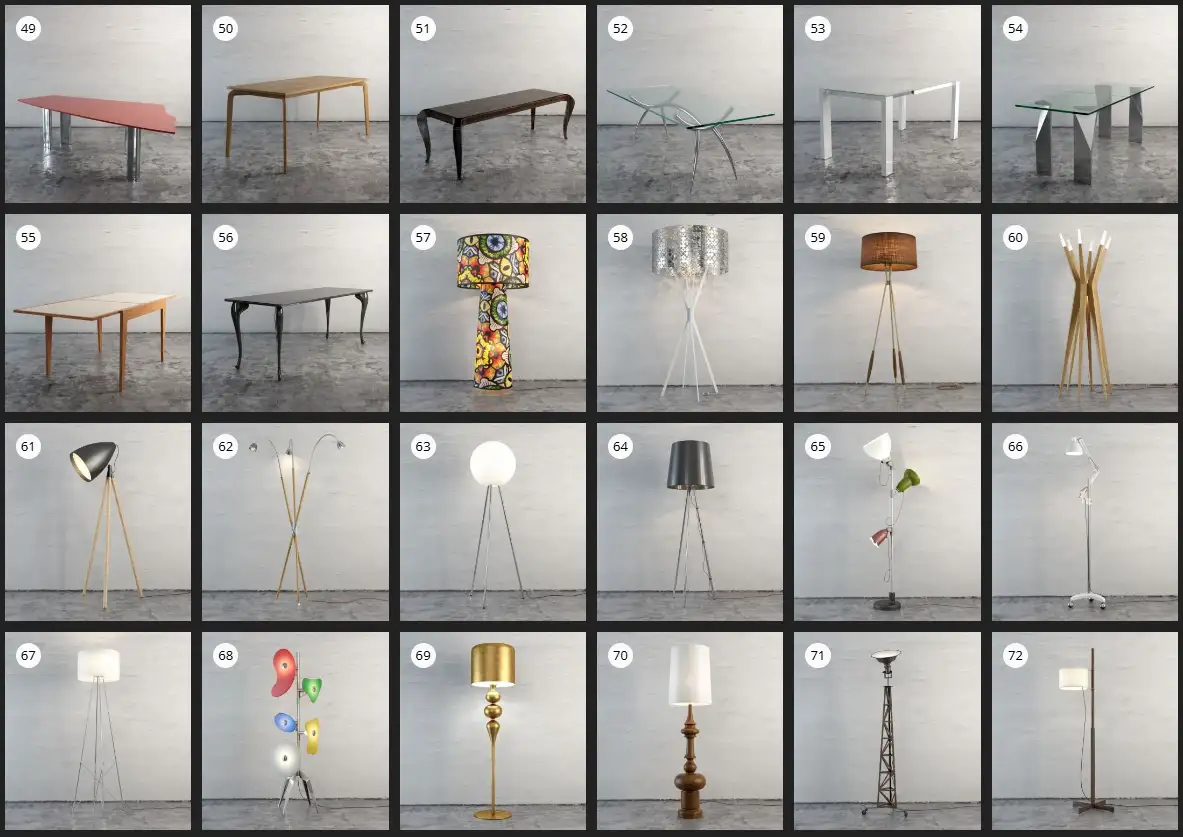 Evermotion – Archmodel.138 灯具与茶几 3D 模型