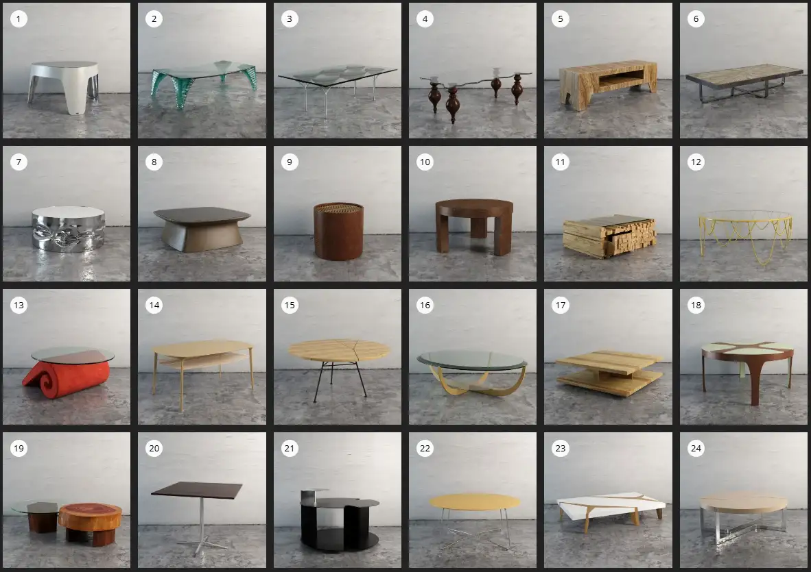 Evermotion – Archmodel.138 灯具与茶几 3D 模型