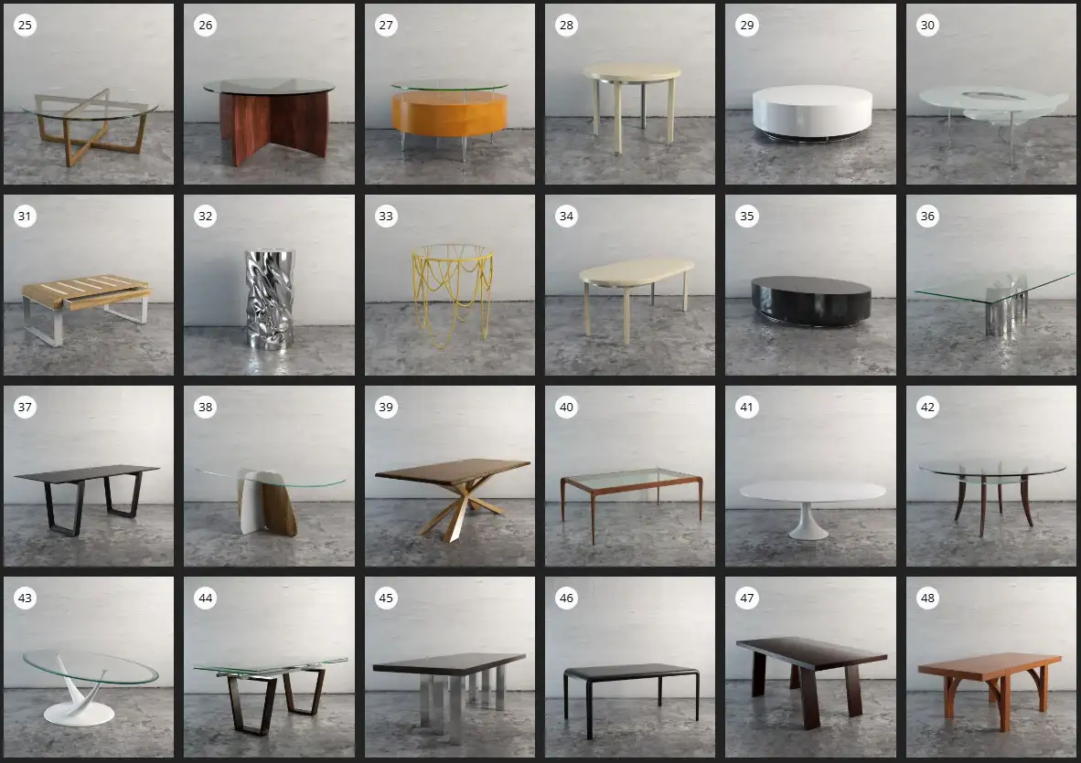 Evermotion – Archmodel.138 灯具与茶几 3D 模型