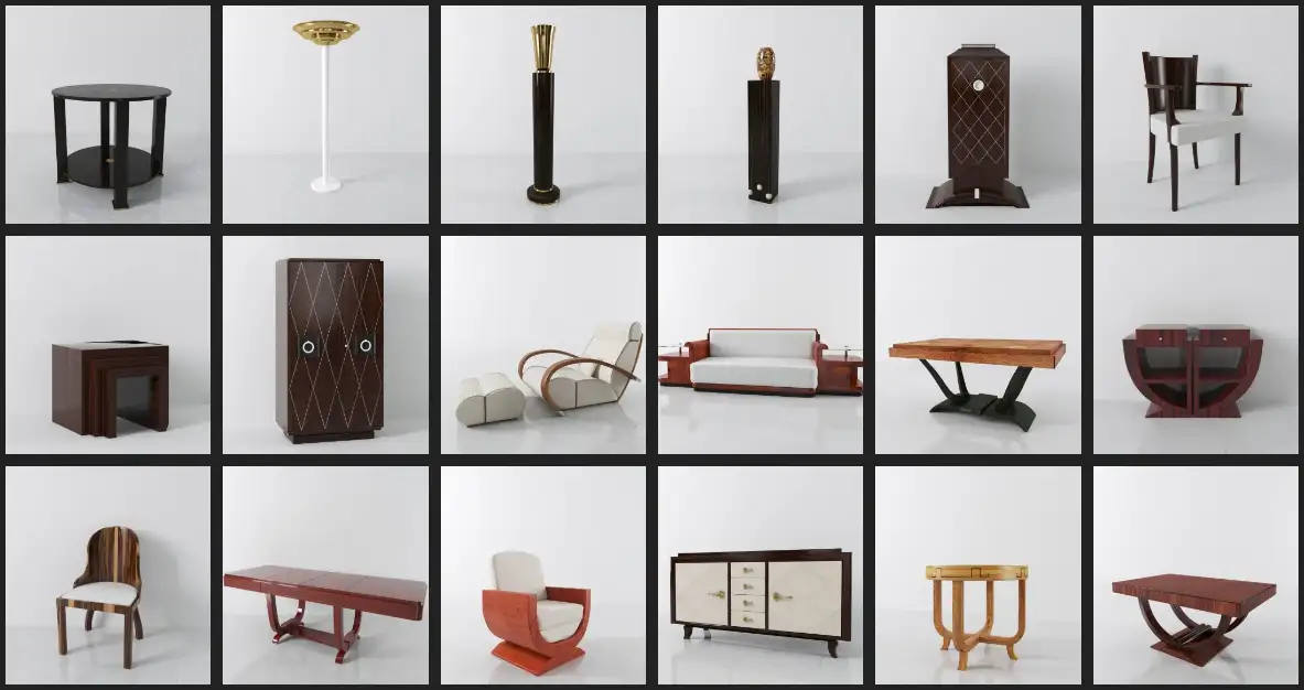 %title插图%num Evermotion – Archmodel.142 装饰艺术风格家具 3D 模型