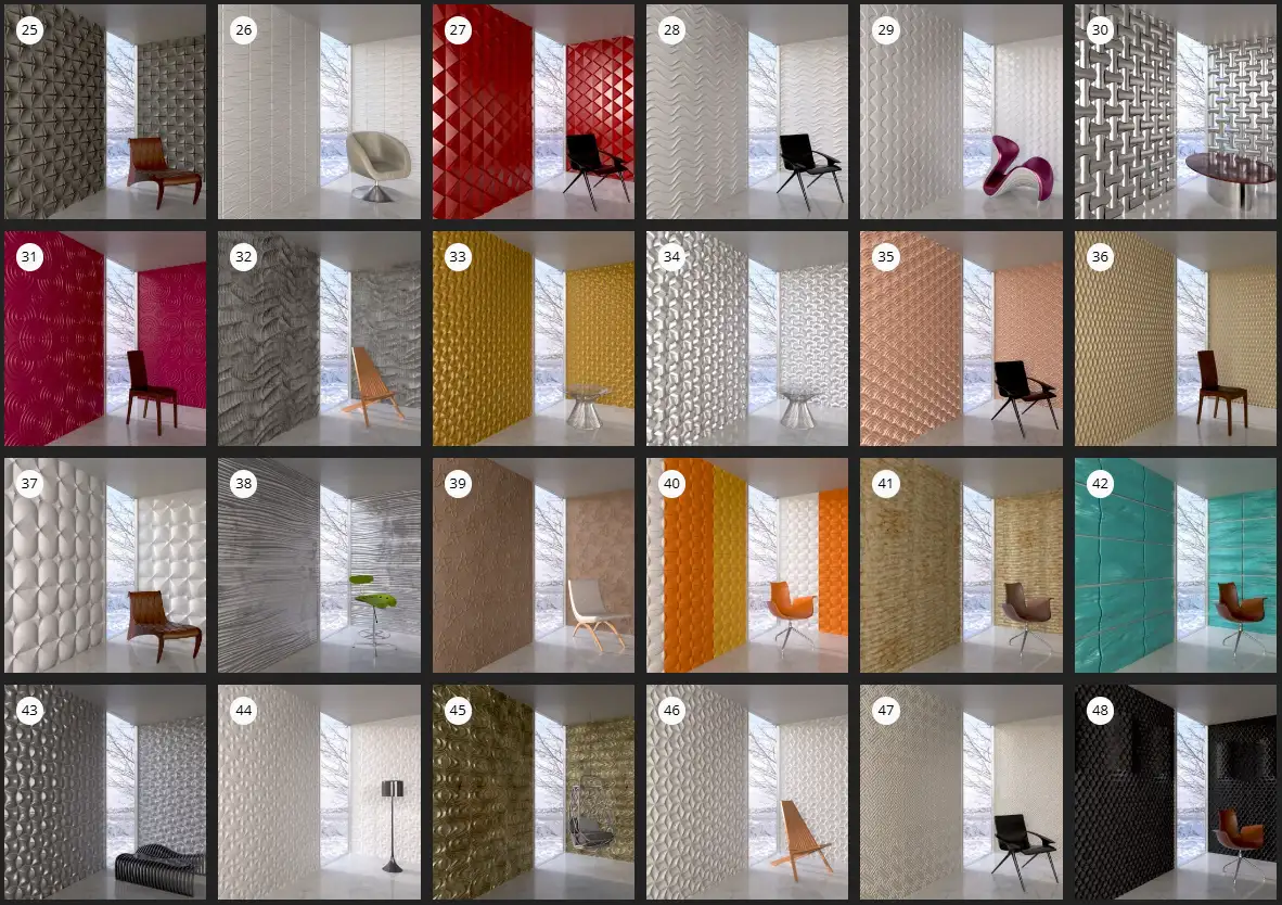 Evermotion – Archmodel.147 墙板和家具 3D 模型