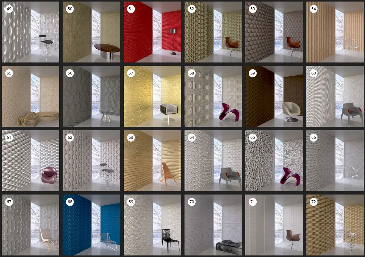 Evermotion – Archmodel.147 墙板和家具 3D 模型