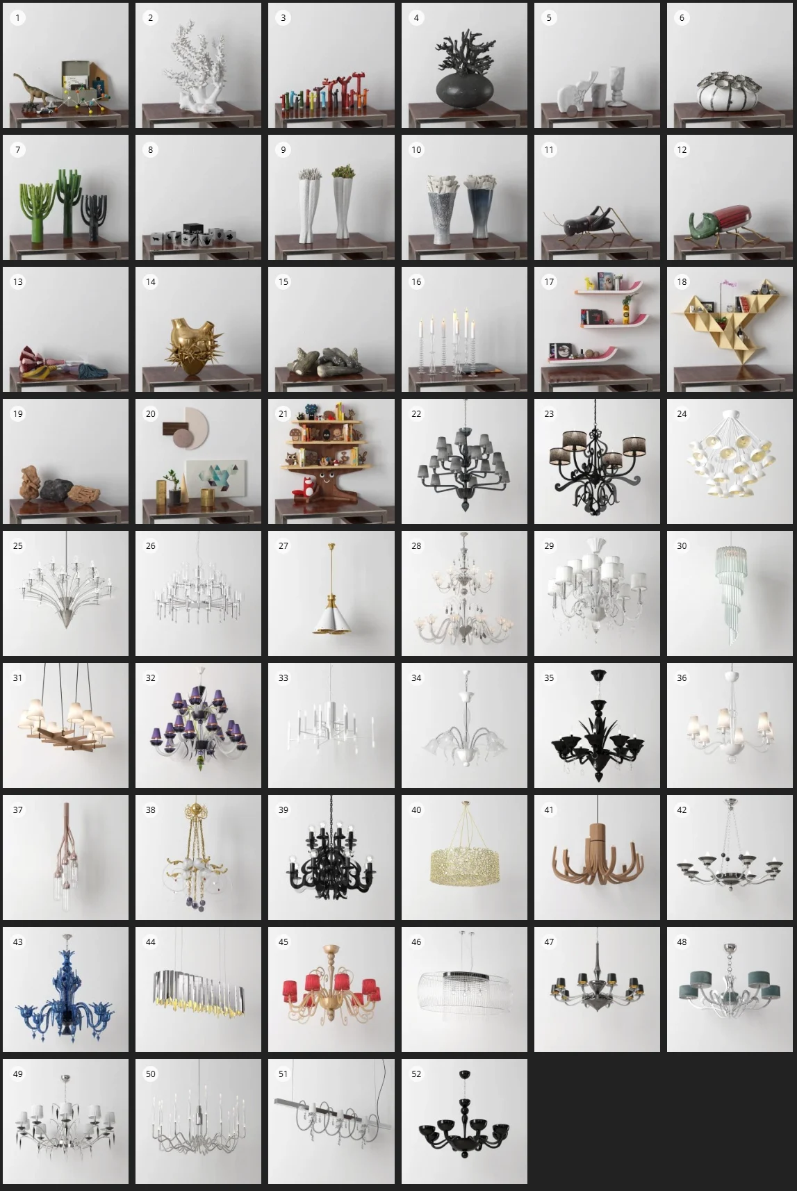 %title插图%num Evermotion – Archmodel.175 室内道具与吊灯 3D 模型