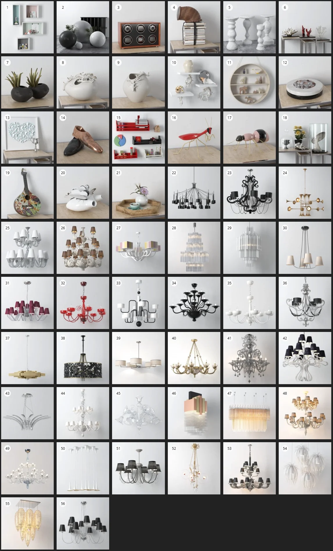 %title插图%num Evermotion – Archmodel.177 室内道具与吊灯 3D 模型