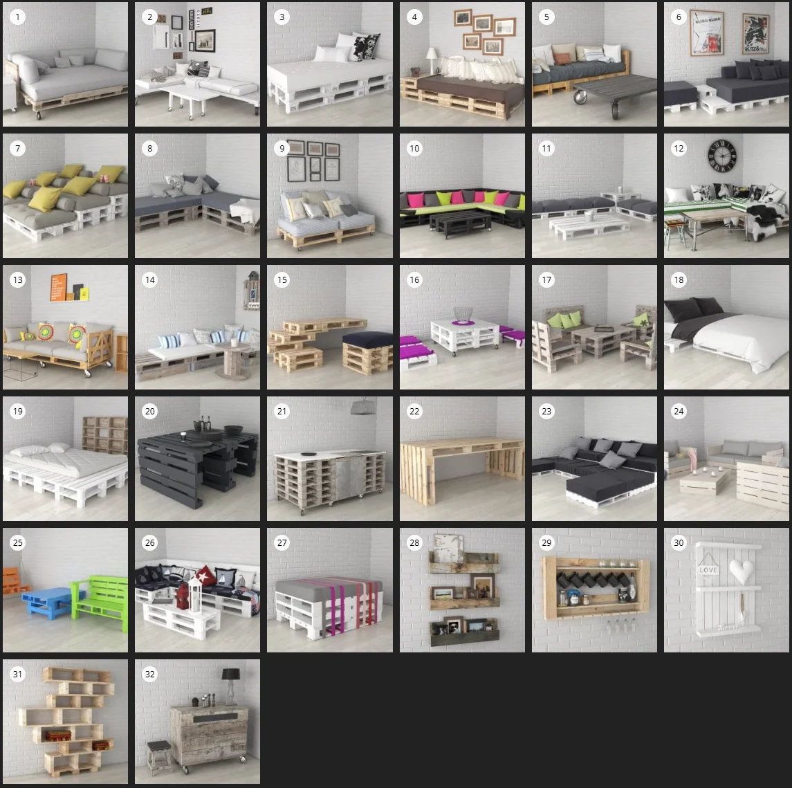 %title插图%num Evermotion – Archmodel.187 欧洲托盘家具 3D 模型