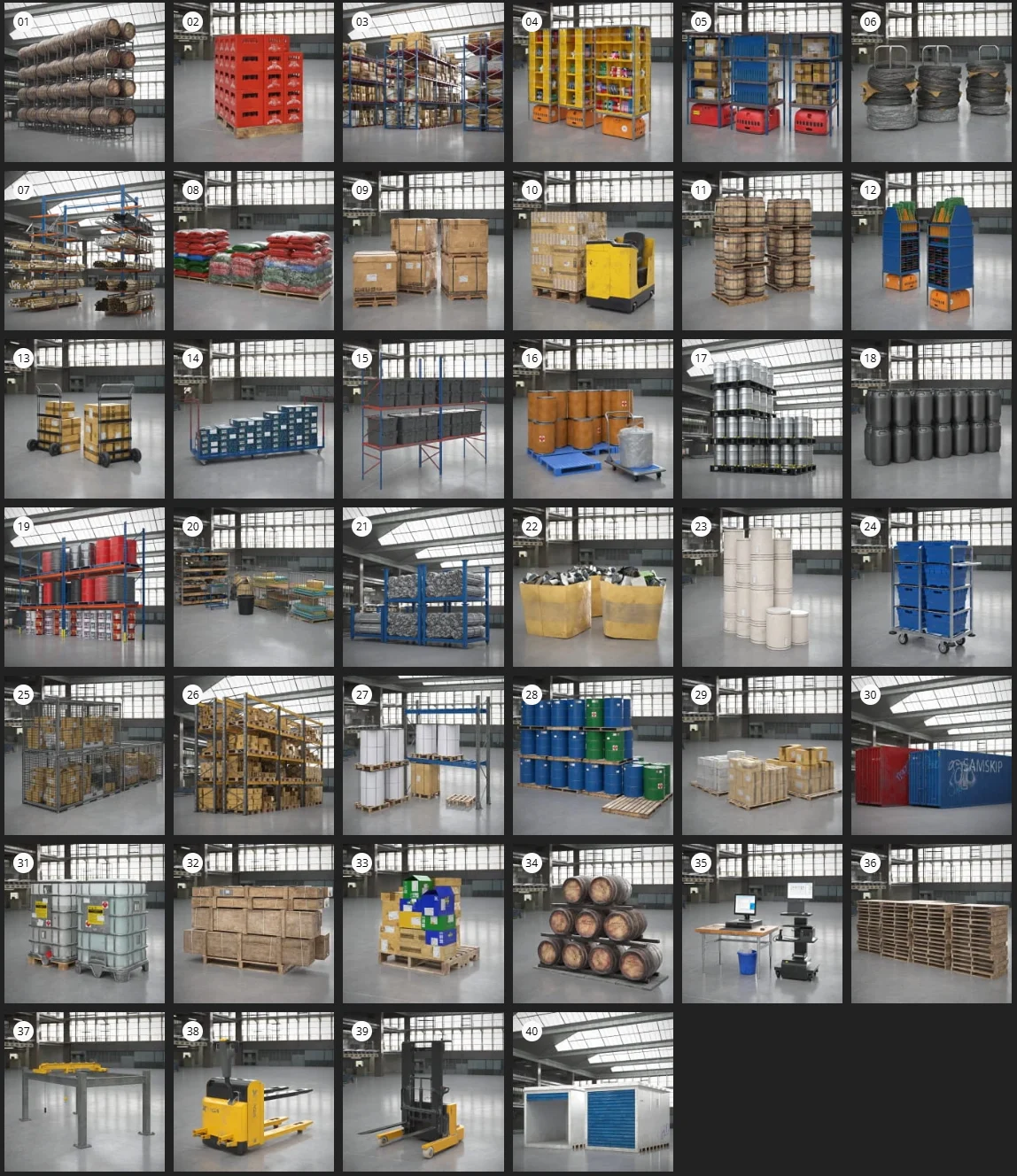 Evermotion – Archmodel.200 仓库设备 3D 模型