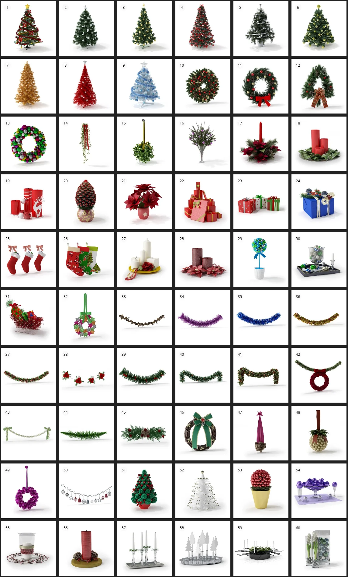 %title插图%num Evermotion Archmodels Vol 88 圣诞装饰 3D 模型