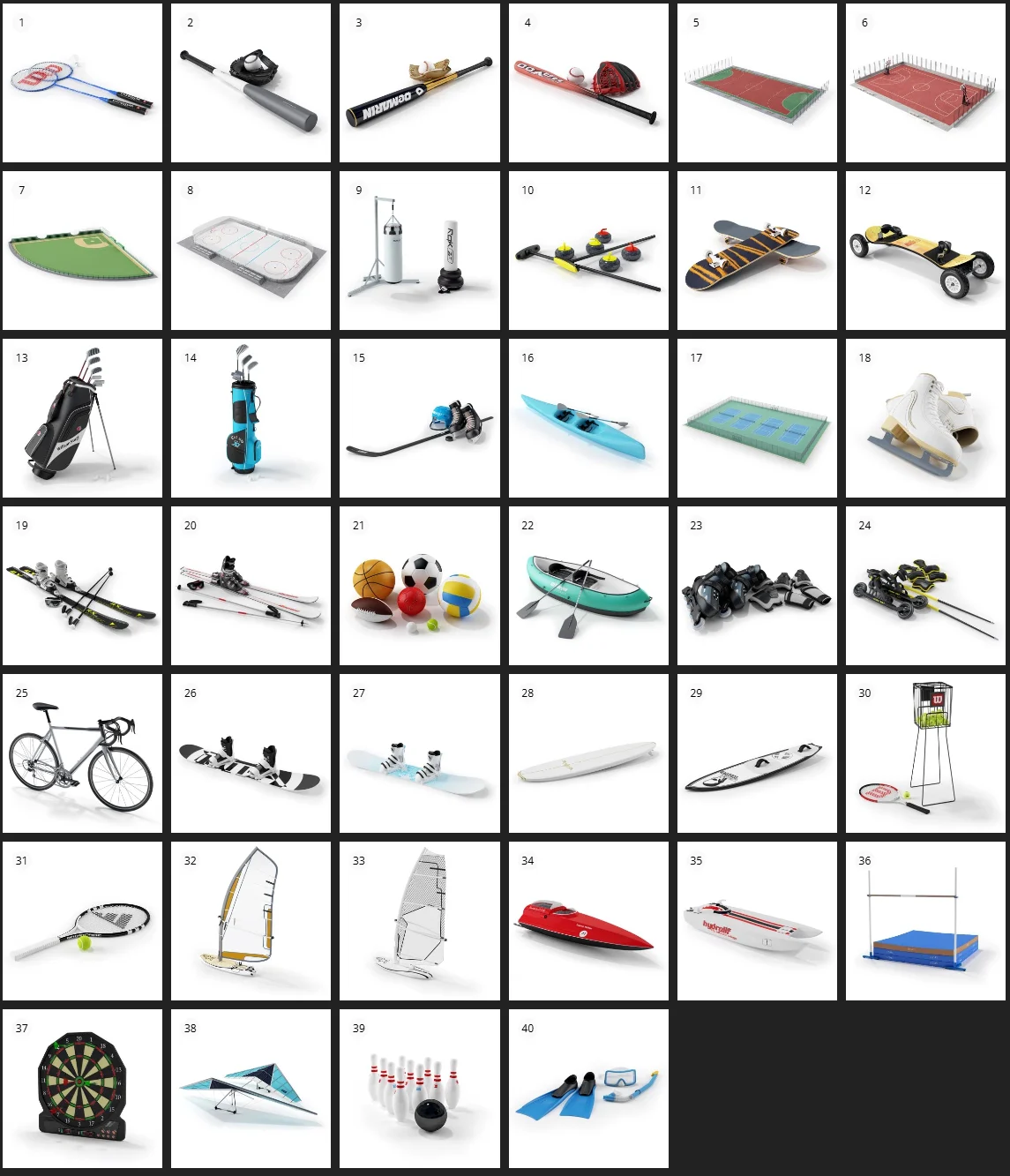 Evermotion Archmodels Vol 81 运动设备 3D 模型