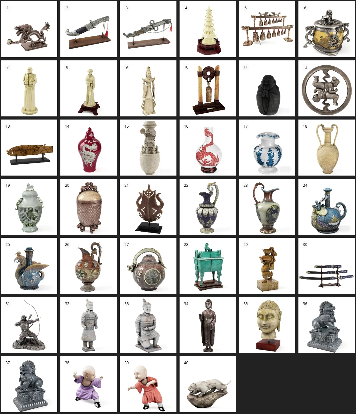 %title插图%num Evermotion Archmodels Vol 64 东方摆件 3D 模型