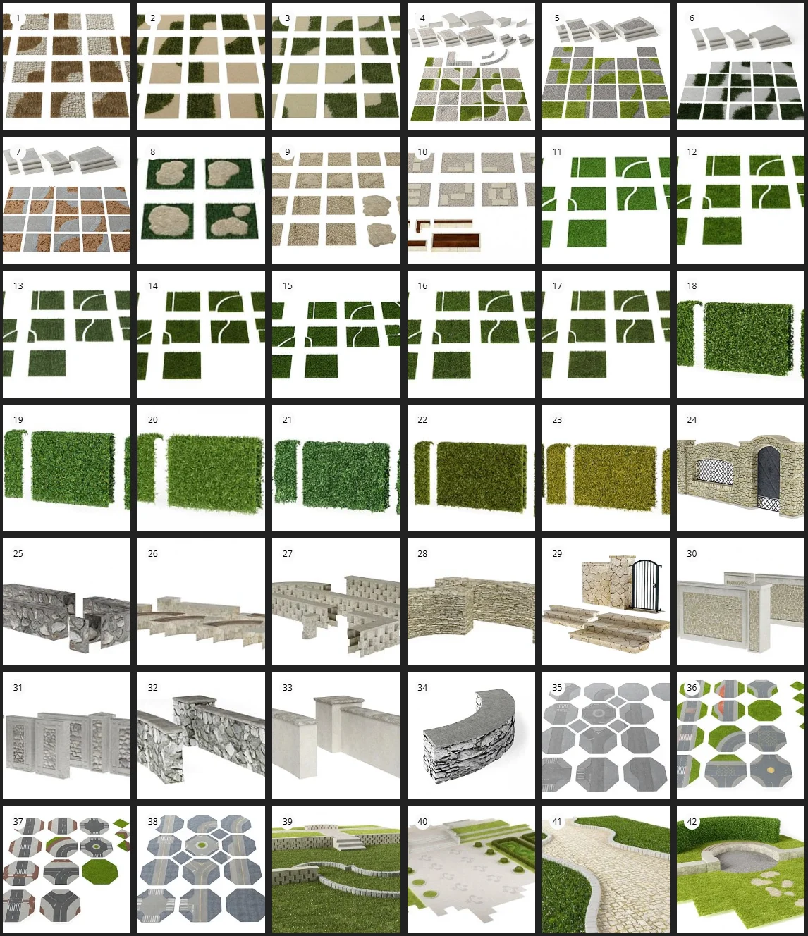 Evermotion Archmodels Vol 63 草地与街头3D 模型