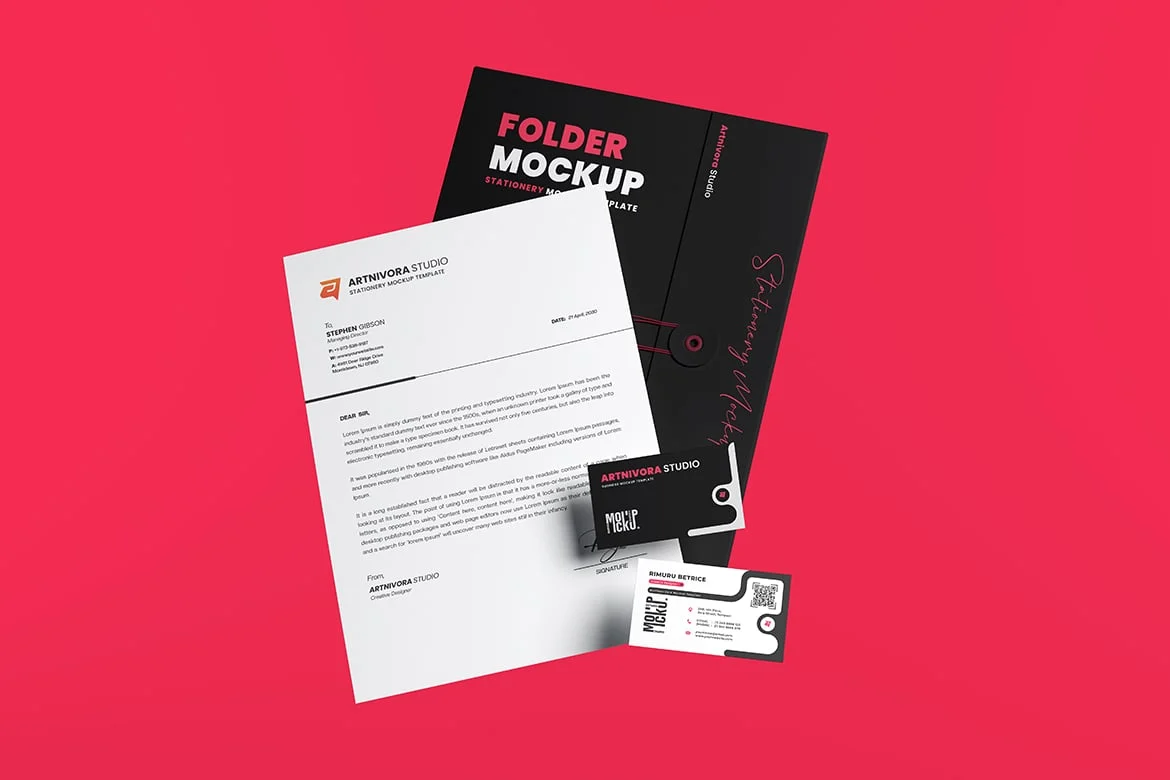 文具套装品牌VI样机 Stationery Mockup Sets