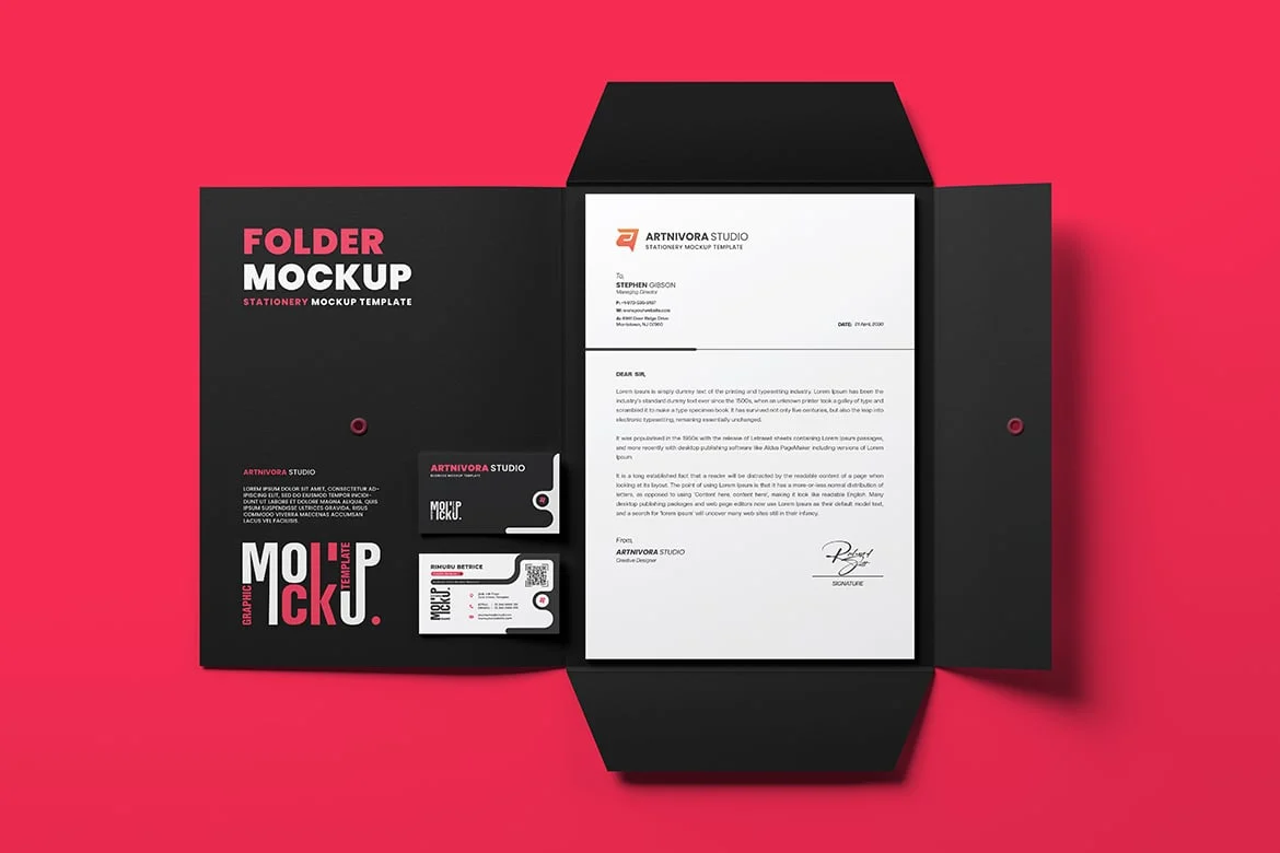 文具套装品牌VI样机 Stationery Mockup Sets