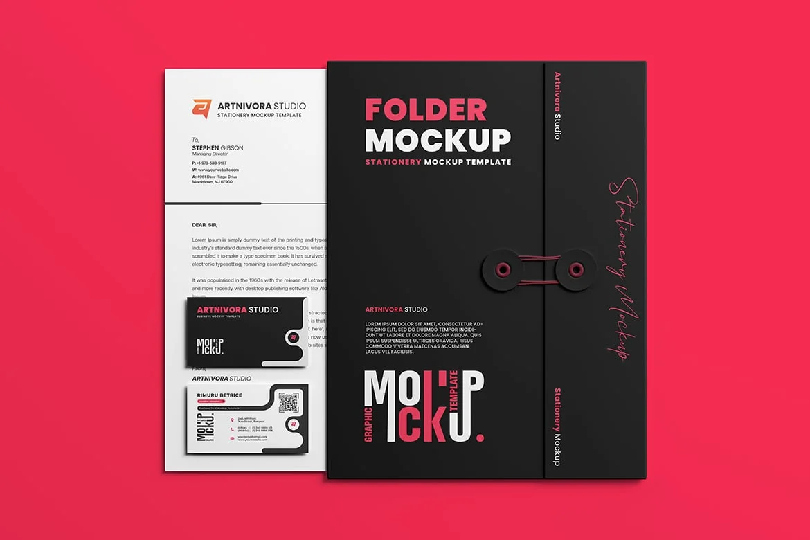 文具套装品牌VI样机 Stationery Mockup Sets